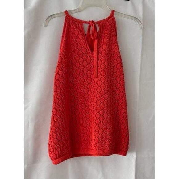 Boston Proper Coral Crochet Halter Top Size M Lined - Picture 6 of 16